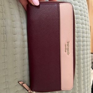 Maroon & light pink Kate Spade Wallet- never used before